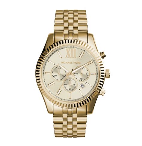 michael kors herenhorloge goud|Michael Kors men's gold watch.